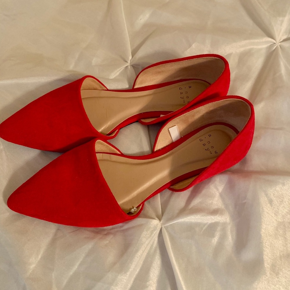 Red Suede Flats